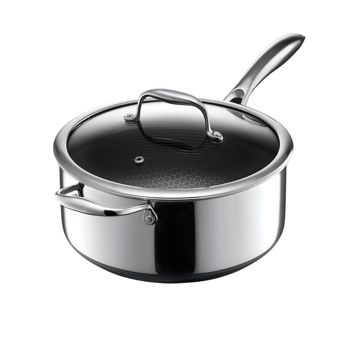 Hexclad Hybrid Saucepan with Lid, 5-Qt