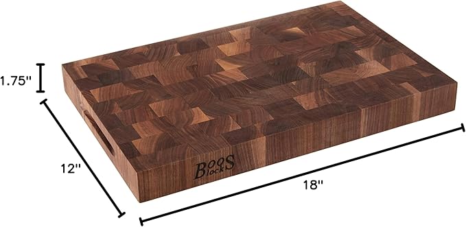 John Boos Walnut Chopping Block, Reversible, End Grain, 1.75″ Thick (CCB Series)