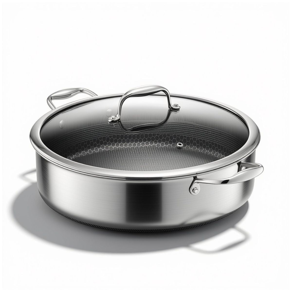 Hexclad  Hybrid Deep Sauté Pan/Chicken Fryer with Lid, 7-Qt