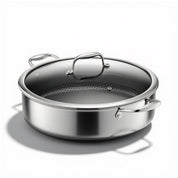 Hexclad  Hybrid Deep Sauté Pan/Chicken Fryer with Lid, 7-Qt