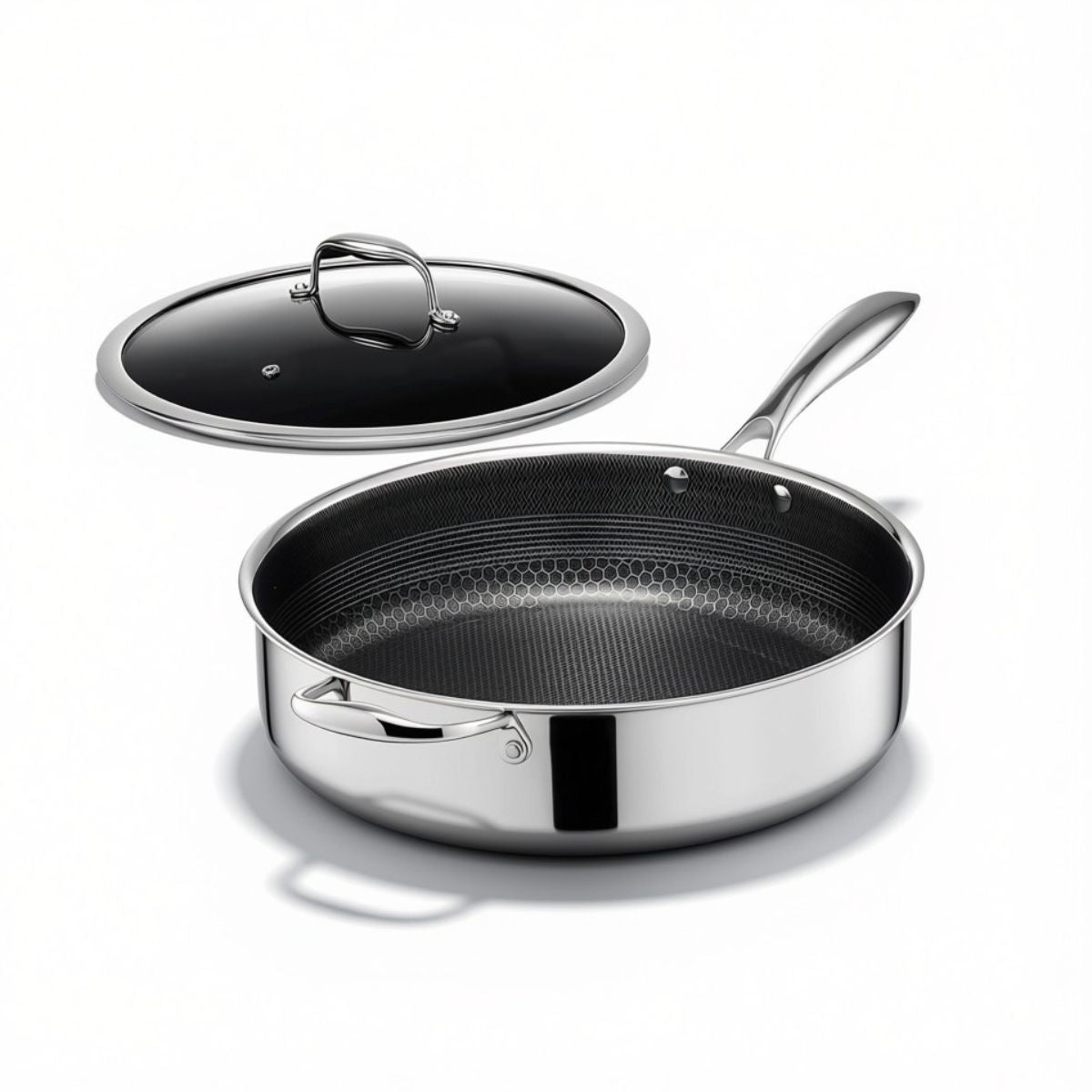 Hexclad  Hybrid Deep Sauté Pan with Lid