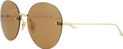 Gucci Oval Sunglasses Gold/Brown - GG1149S